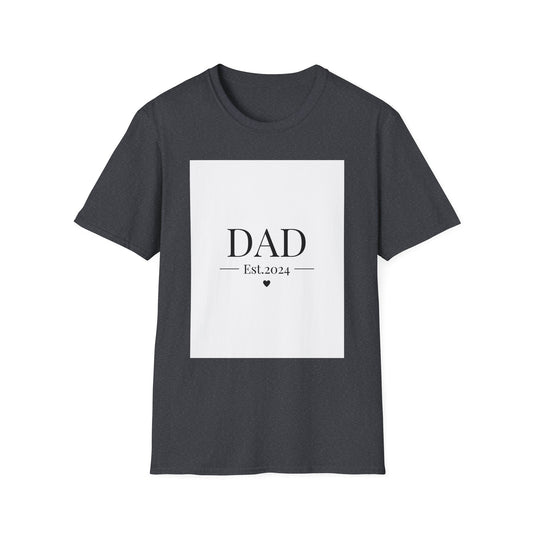 Dad Est. 2024 Unisex Softstyle T-Shirt - Perfect Gift for New Dads