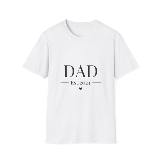 Dad Est. 2024 Unisex Softstyle T-Shirt - Perfect Gift for New Dads