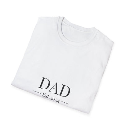 Dad Est. 2024 Unisex Softstyle T-Shirt - Perfect Gift for New Dads