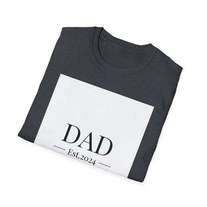 Dad Est. 2024 Unisex Softstyle T-Shirt - Perfect Gift for New Dads