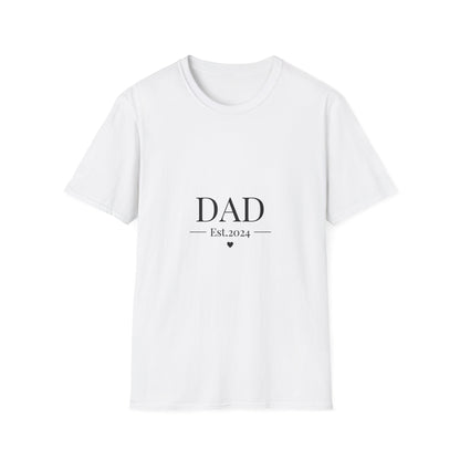 Dad Est. 2024 Unisex Softstyle T-Shirt - Perfect Gift for New Dads