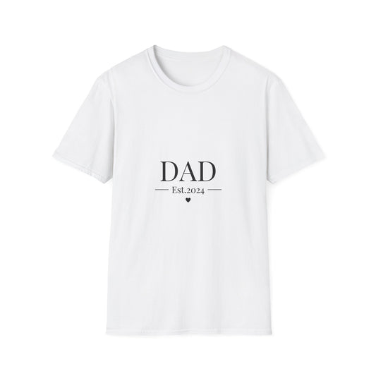 Dad Est. 2024 Unisex Softstyle T-Shirt - Perfect Gift for New Dads