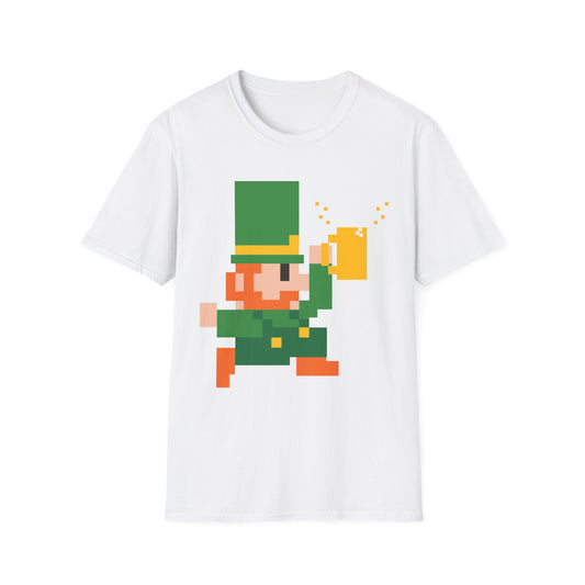 Pixelated Leprechaun Cheers Unisex T-Shirt