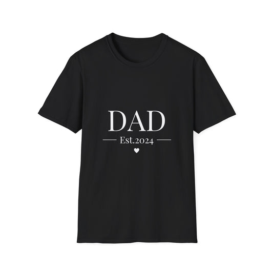 Dad Est. 2024 Unisex Softstyle T-Shirt - Perfect Gift for New Dads