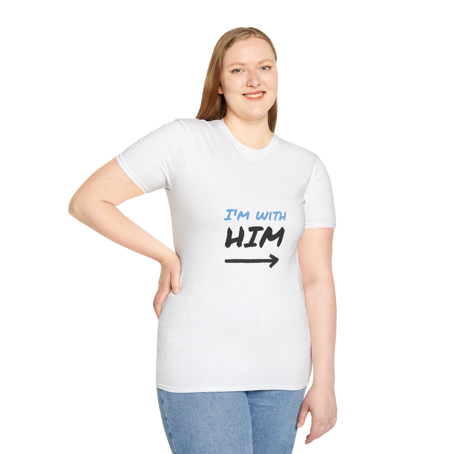 Unisex Softstyle T-Shirt - "I'm with Him" Statement Tee for Couples