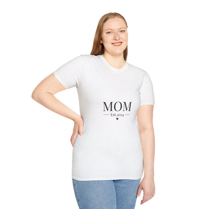 Personalized Mom T-Shirt | Est. 2024 | Softstyle Unisex Tee