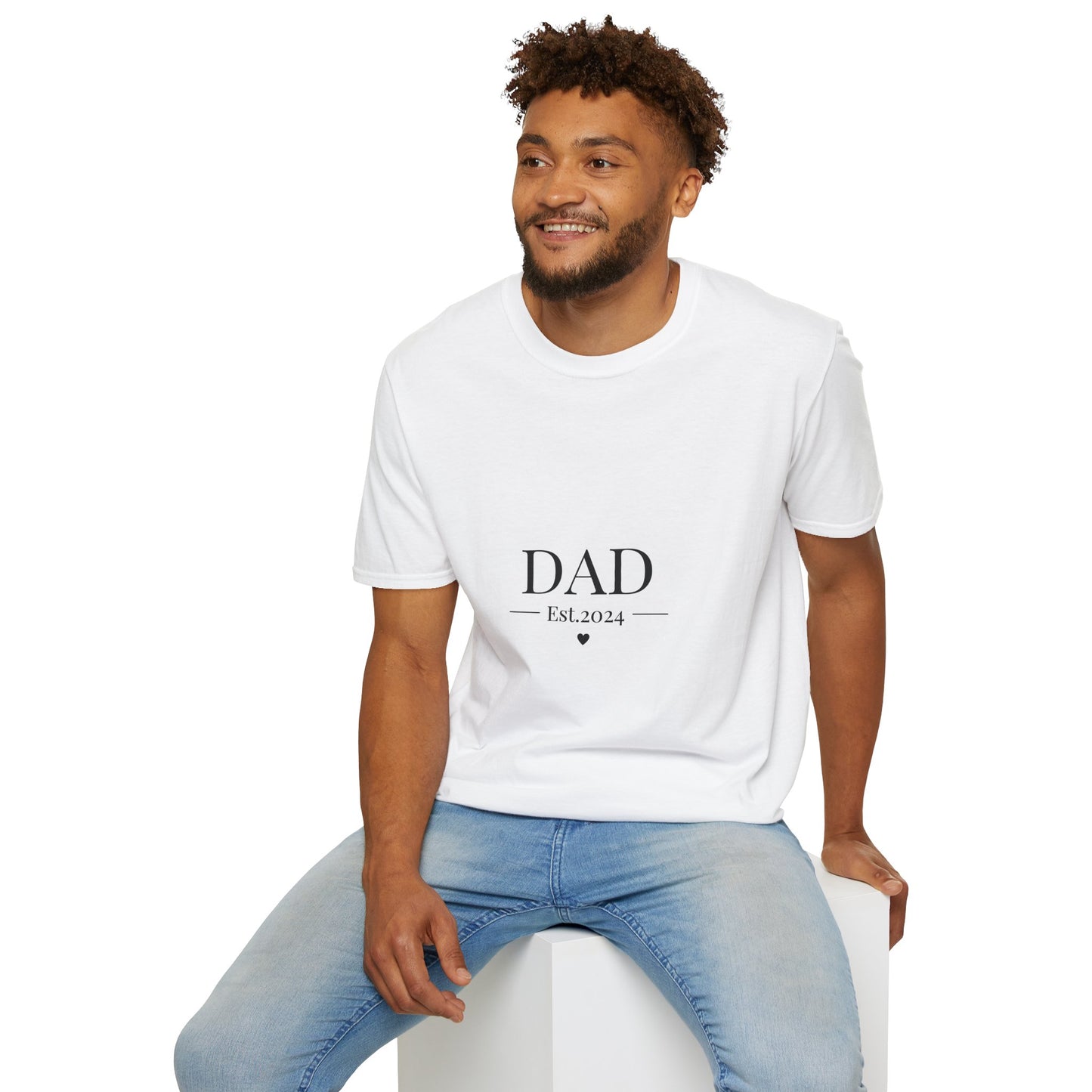 Dad Est. 2024 Unisex Softstyle T-Shirt - Perfect Gift for New Dads