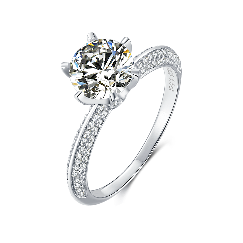 Classic Half-Pavé Majesty Engagement Ring