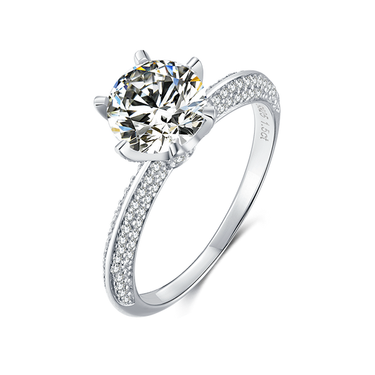 Classic Half-Pavé Majesty Engagement Ring