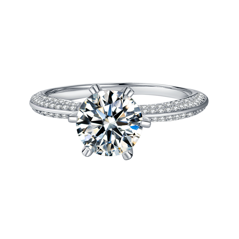 Classic Half-Pavé Majesty Engagement Ring