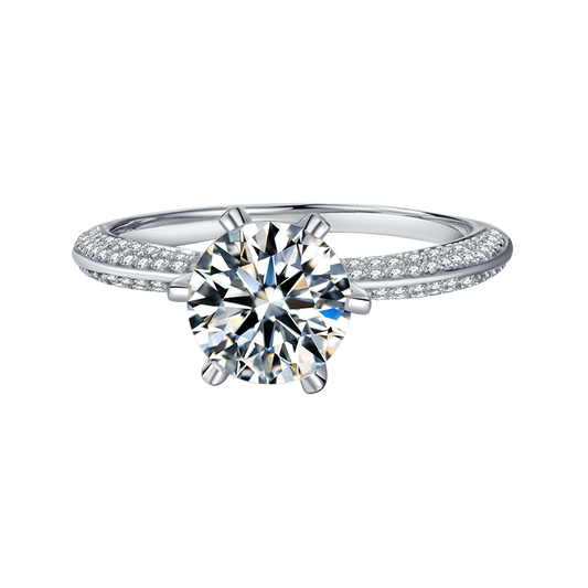 Classic Half-Pavé Majesty Engagement Ring