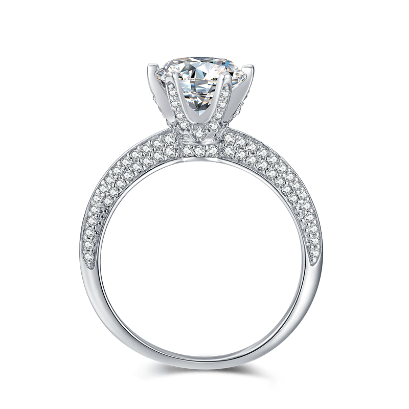 Classic Half-Pavé Majesty Engagement Ring