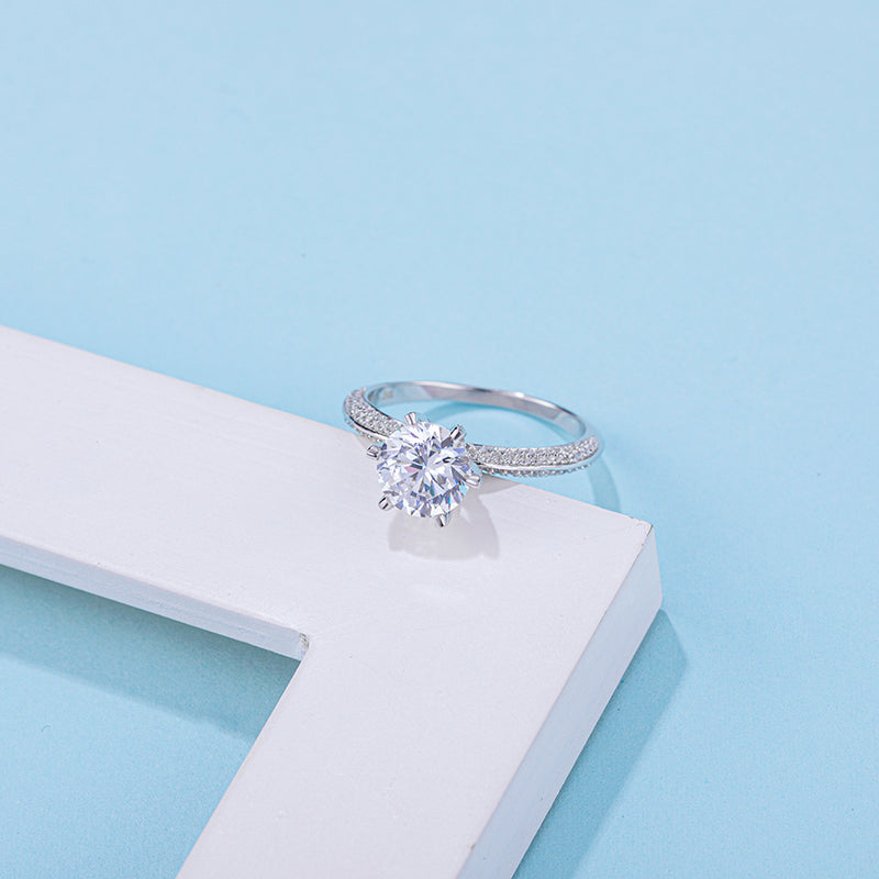 Classic Half-Pavé Majesty Engagement Ring