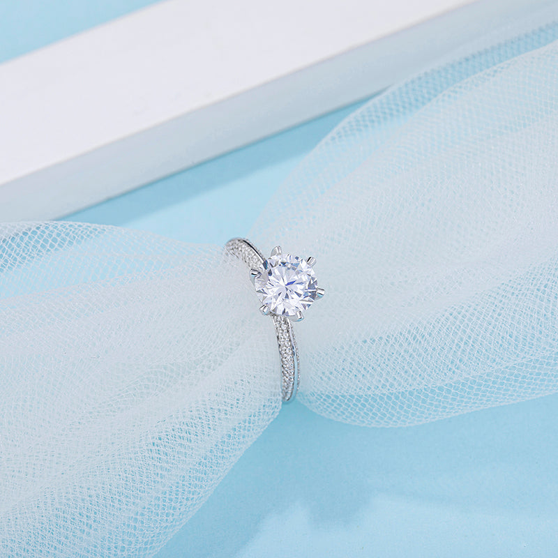 Classic Half-Pavé Majesty Engagement Ring