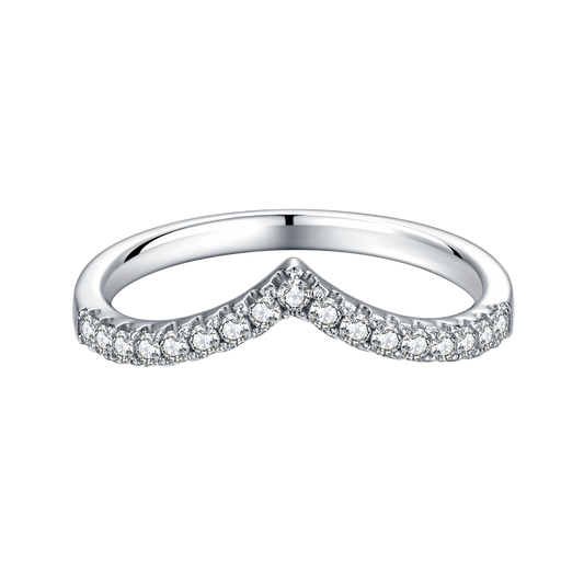 Classic V-Shaped Half-Circle Eternity Band