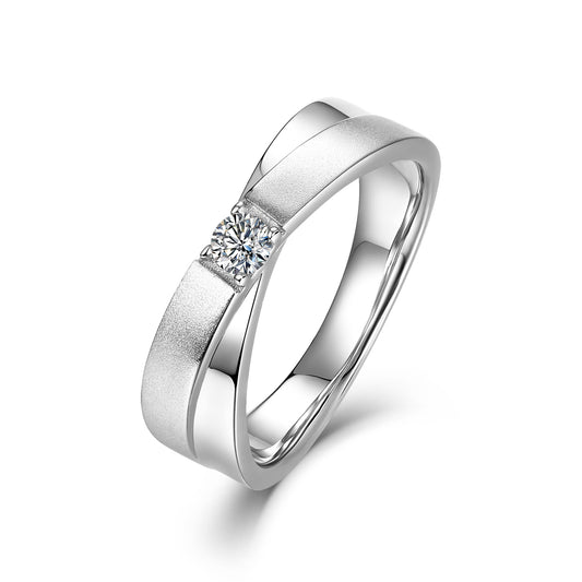 Classic X Shape Couple Eternity Band Ring