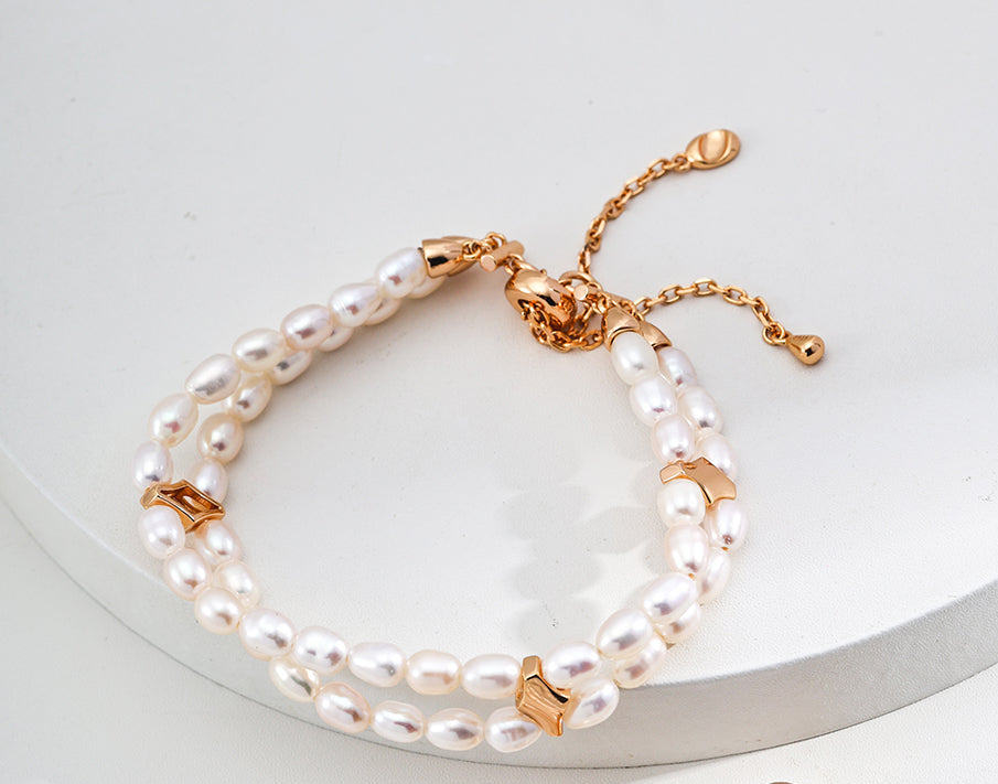 Silver Natural Pearl Bracelet