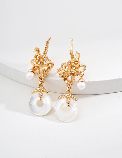 Vintage-Style Natural Nacre Earrings