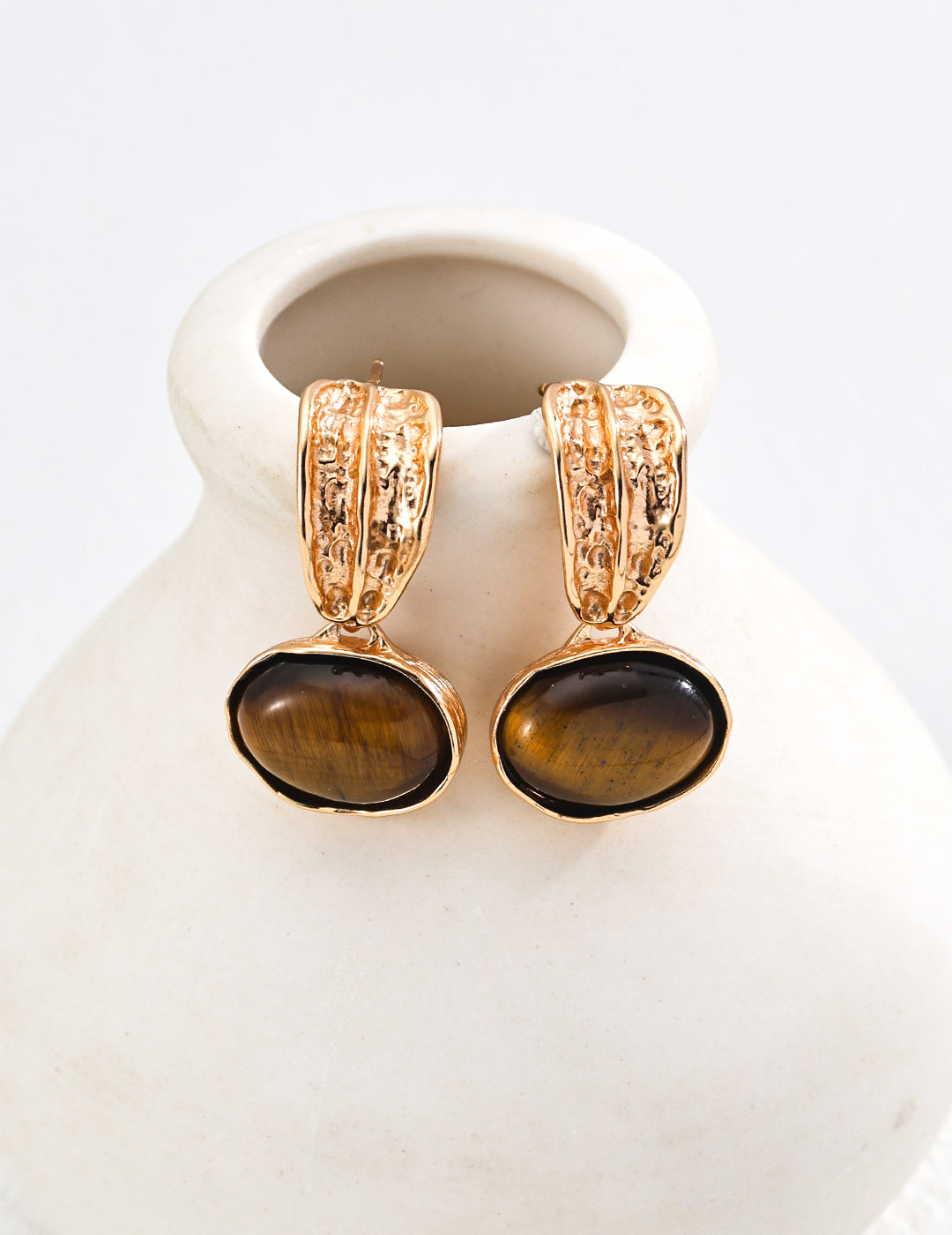 Black Onyx and Tiger’s Eye Earrings