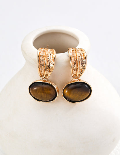 Black Onyx and Tiger’s Eye Earrings