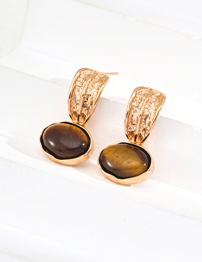 Black Onyx and Tiger’s Eye Earrings