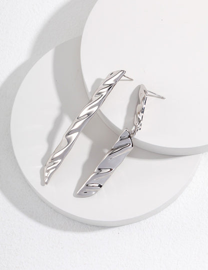 Silver Asymmetrical Earrings