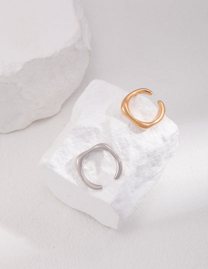 Silver Minimalist Line Ring