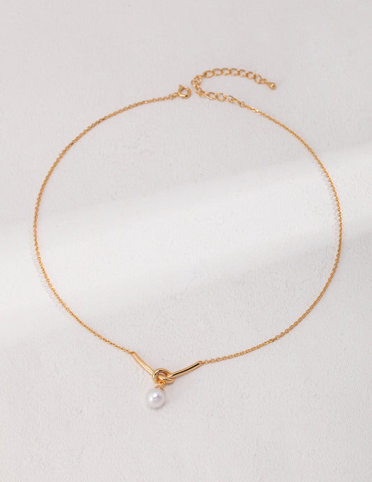 Knotted Pearl Necklace