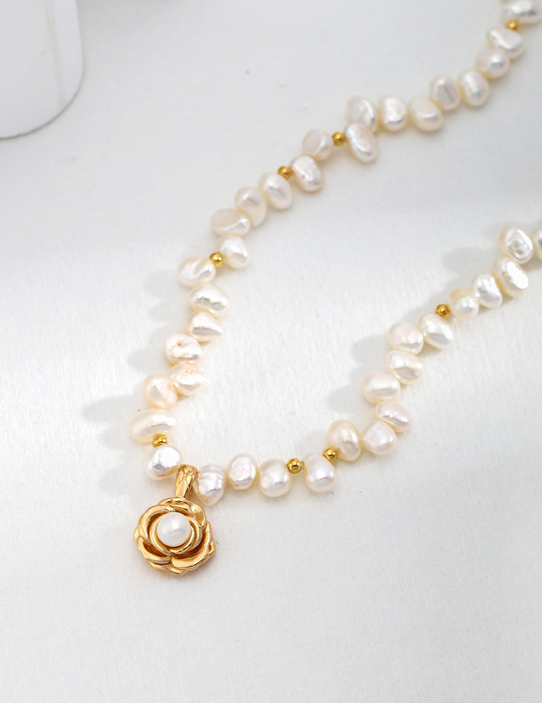 Adjustable Camellia Pearl Necklace