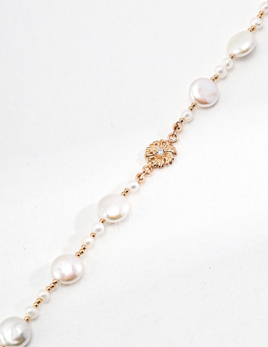 Silver Pearl and Zircon Necklace