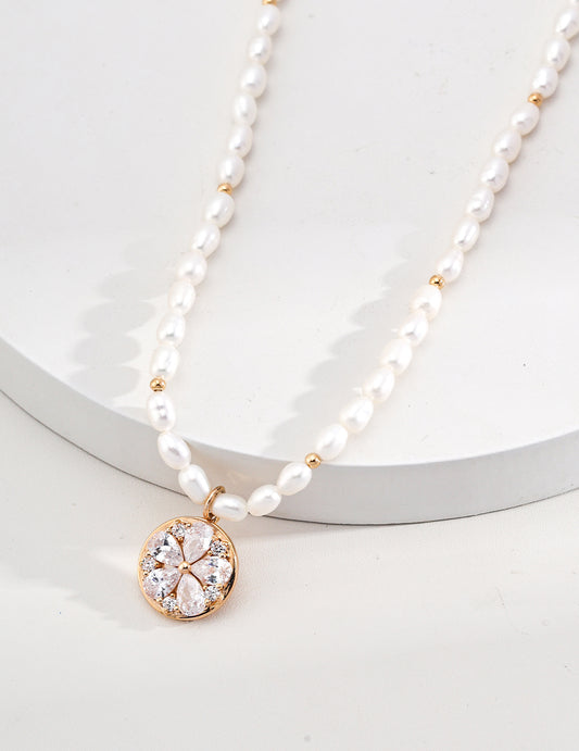 Silver Pearl Pendant Necklace