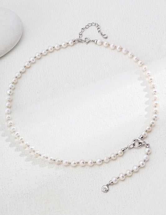 Natural Pearl Zircon Necklace