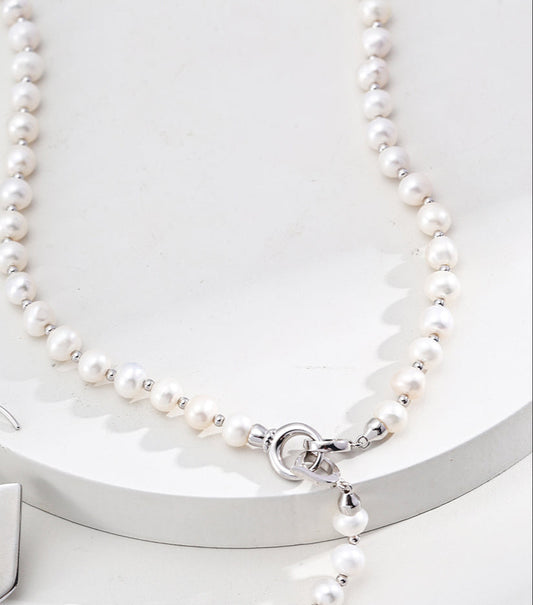 Natural Pearl Zircon Necklace