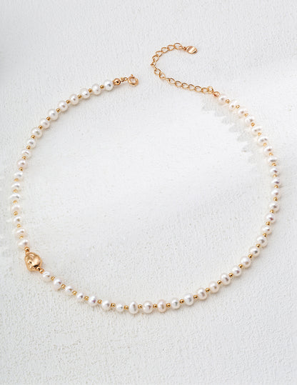 Minimalist Natural Pearl Necklace