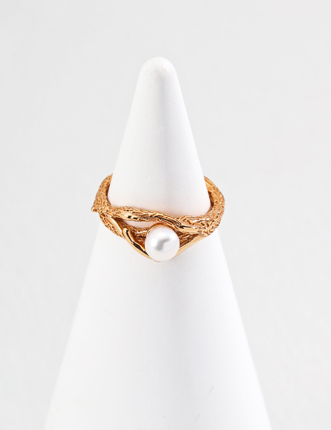 Silver Minimalist Natural Pearl Ring