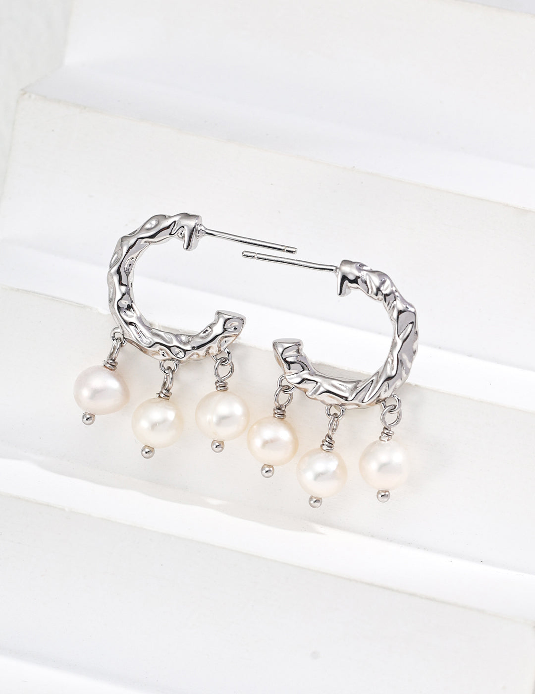 Silver Natural Pearl Earrings