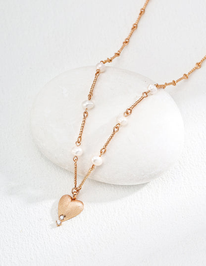 Minimalist Natural Pearl Matte Finish Pendant Necklace